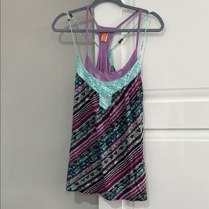Lucy Striped Multicolor Tank with Lavender Tank (can be worn alone or w otherTop
